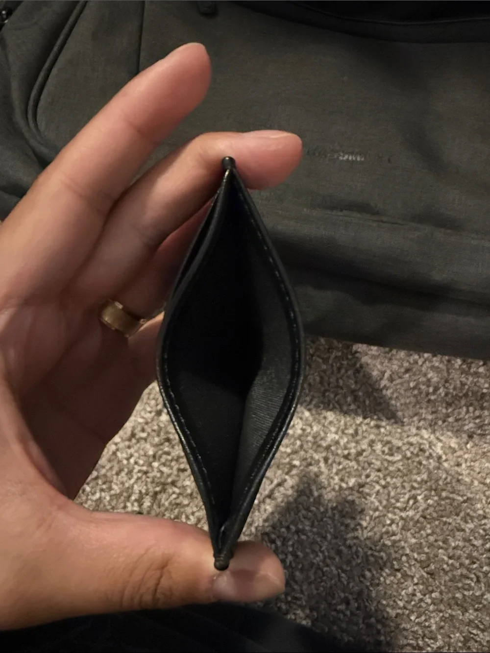 Men's Brown & Black Leather Card Holder Wallet